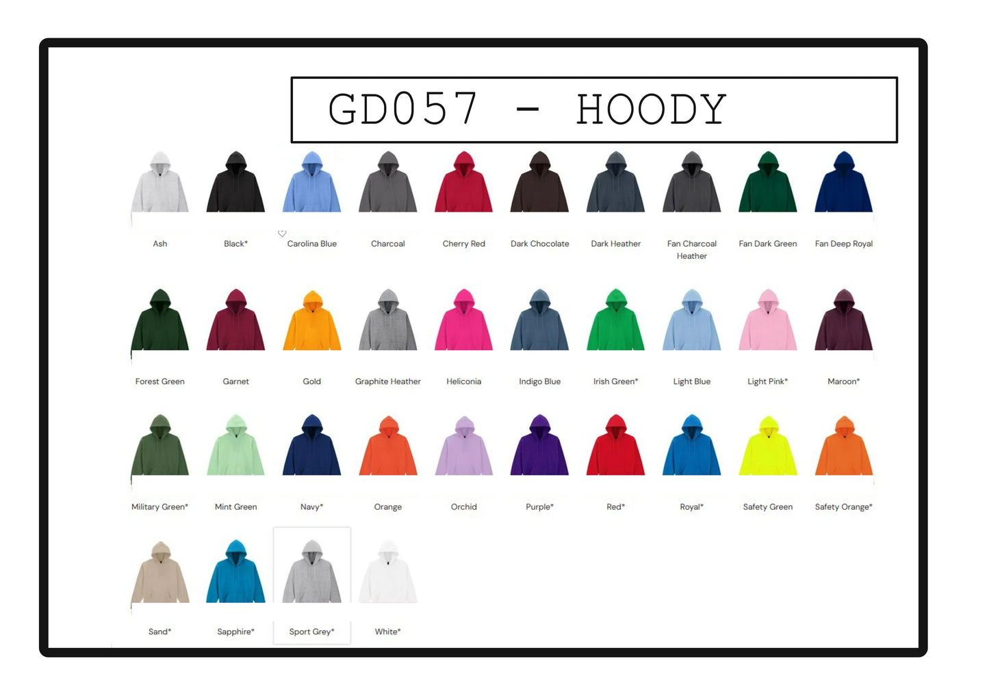 4 x Polo shirts (GD040) & 6 x hoodys (GD057) with printed logo