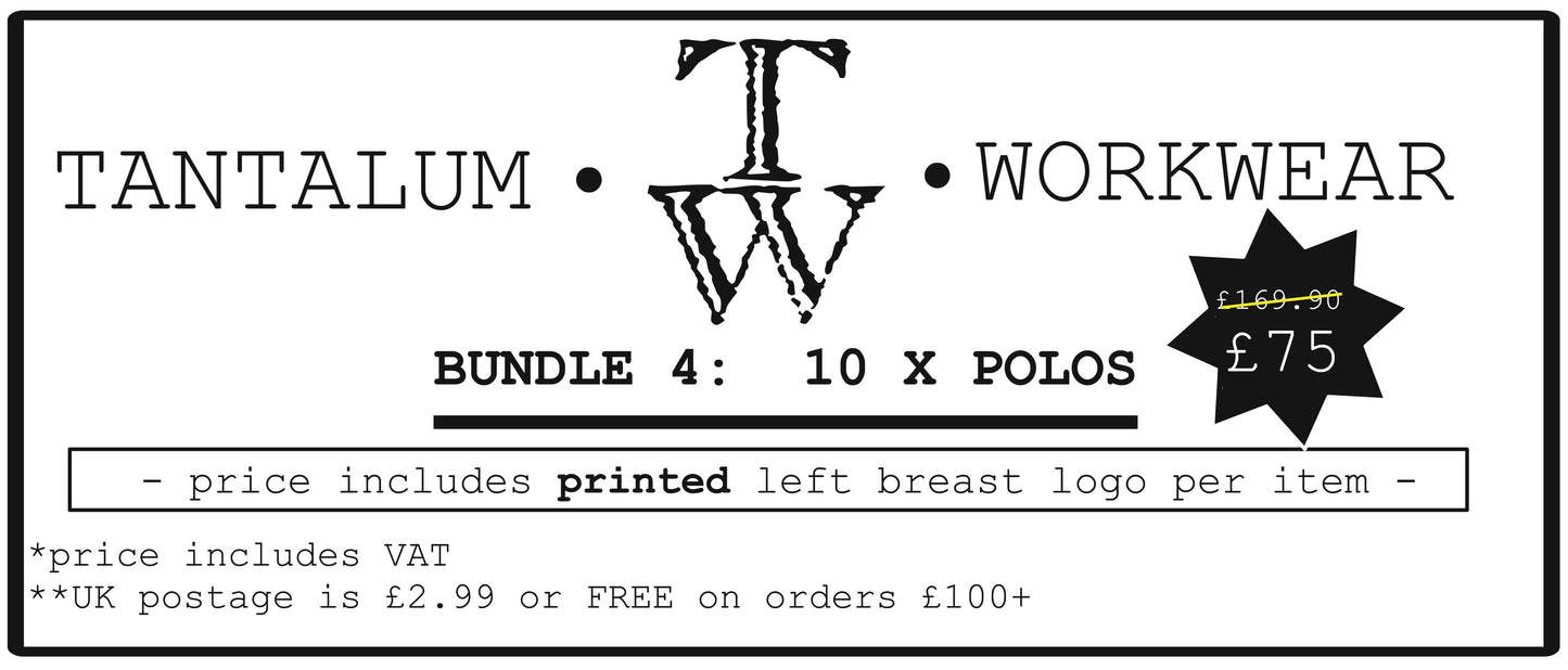 10 x Polo shirts with printed logo (GD040)