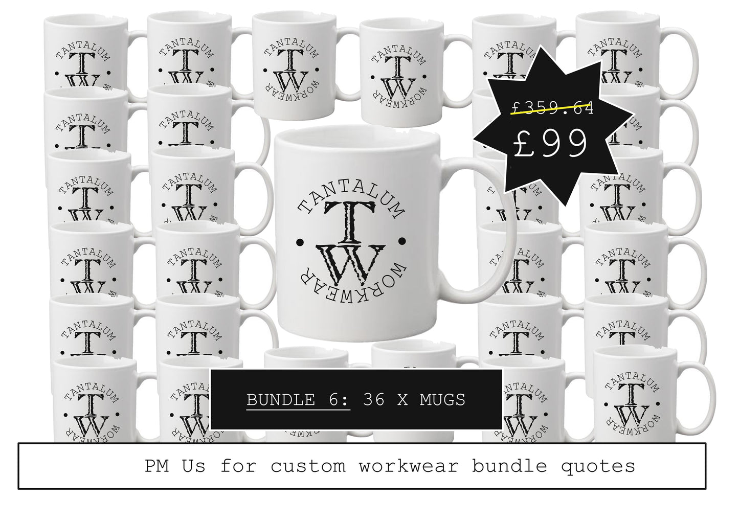 Bundle 6: 36 x promotional mugs with printed logo