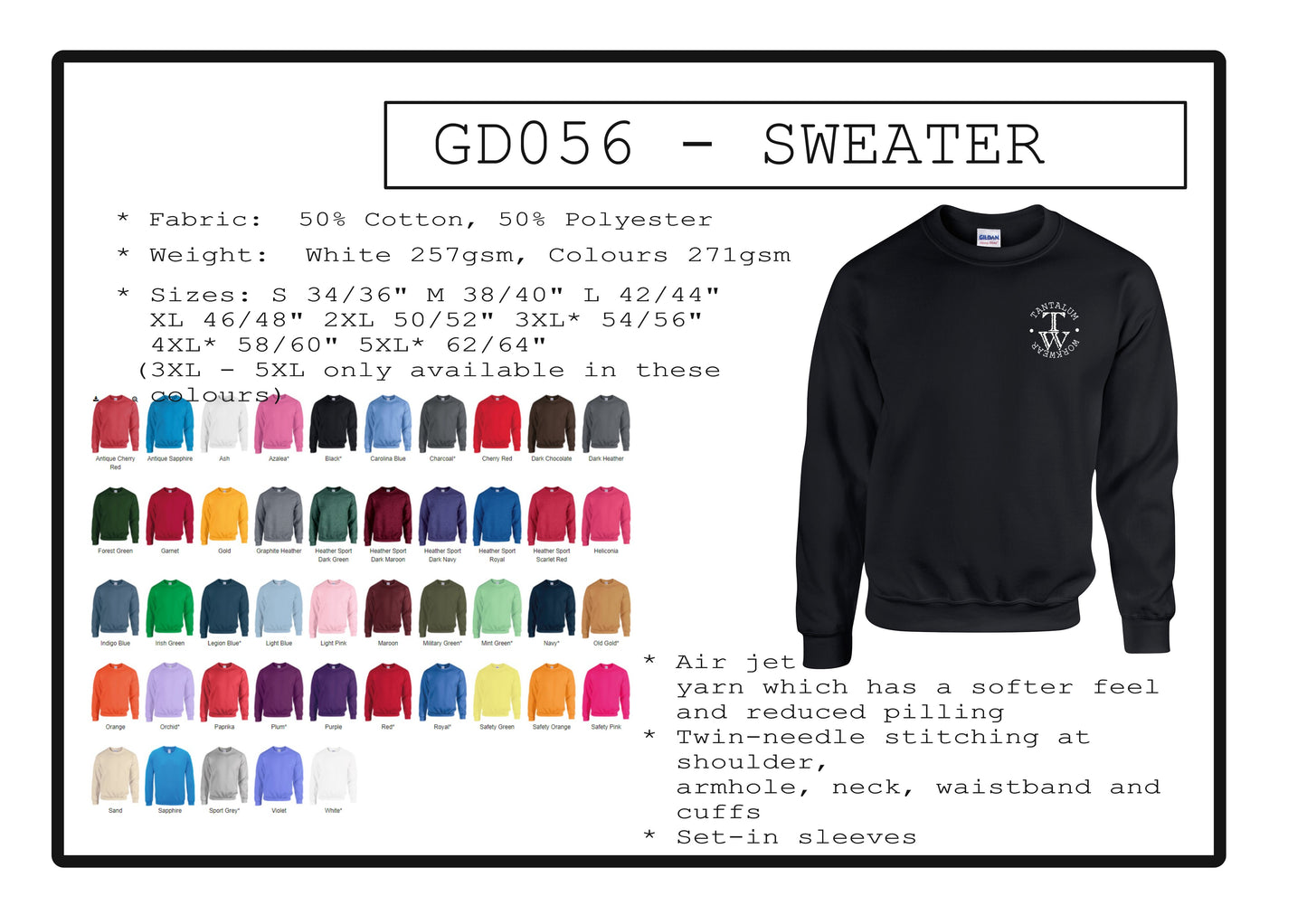 Bundle 3: 5 x Sweaters with printed logo (GD056)