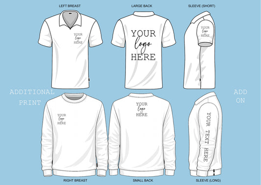 Additional print ADD ON (available for any garment unless stated otherwise)