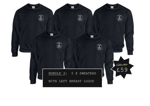 Bundle 3:  5 x Sweaters with printed logo (GD056)