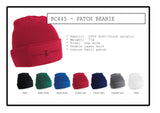 SINGLE patch beanie hat (BC445) with printed logo