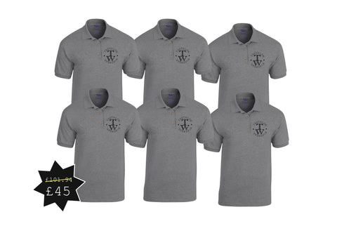 Bundle 10:  6 x Polo shirts with printed logo (GD040)