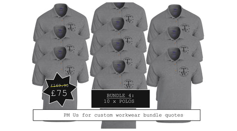Bundle 4:  10 x Polo shirts with printed logo (GD040)