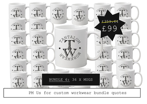 Bundle 6:  36 x promotional mugs with printed logo