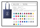 Bundle 7:  10 x promotional tote bags with printed logo (RL100)